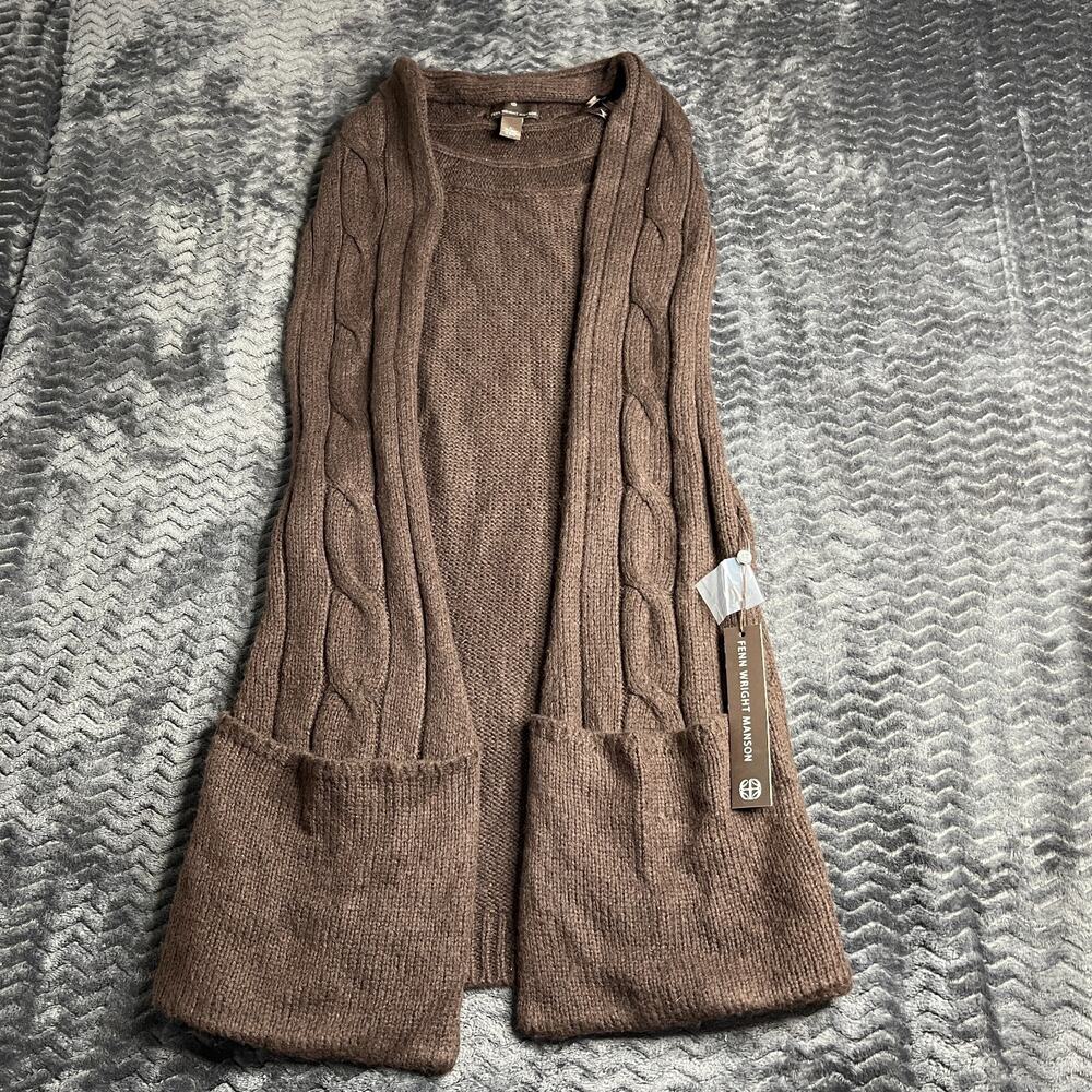Fenn Wright Manson Sweater Women’s Size large Brown Open Cardigan NWT